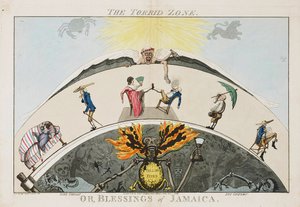 A Torrid Zone, avagy Jamaica áldásai. 1800 körül (színes akvatinta) alkotó: English School